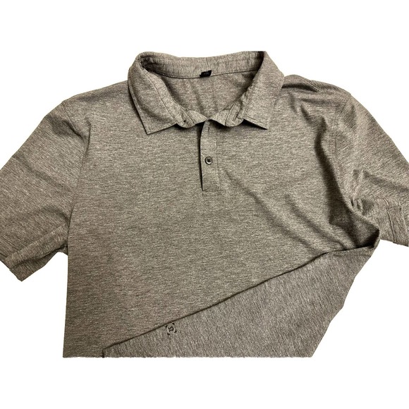 lululemon athletica Other - Lululemon Polo Shirt Mens Large Heathered Gray Short Sleeve‎ Collar Top